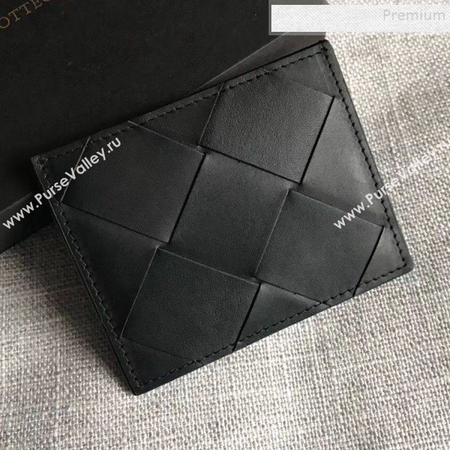 Bottega Veneta Maxi-Woven Card Holder Black 2019 (MISU-9101838)