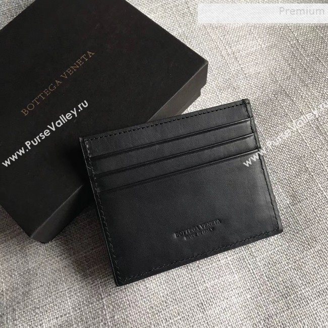 Bottega Veneta Maxi-Woven Card Holder Black 2019 (MISU-9101838)