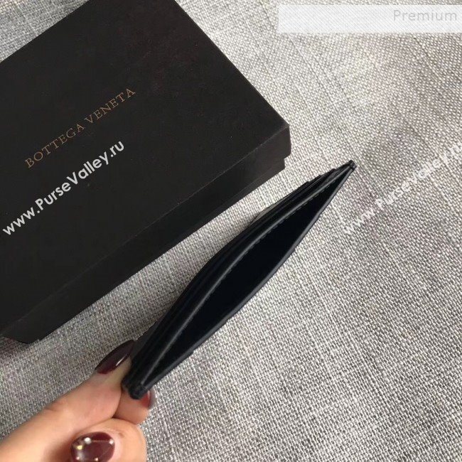 Bottega Veneta Maxi-Woven Card Holder Black 2019 (MISU-9101838)