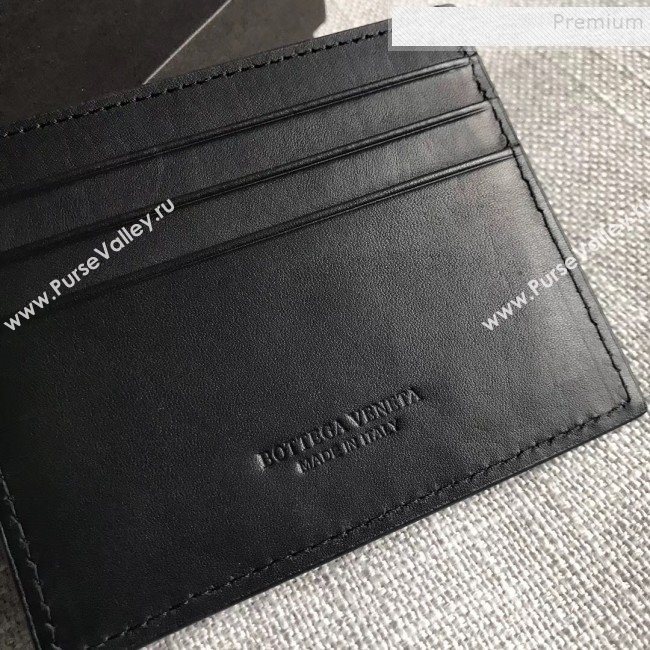 Bottega Veneta Maxi-Woven Card Holder Black 2019 (MISU-9101838)
