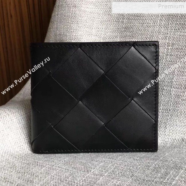 Bottega Veneta Maxi-Woven Fold Wallet Black 2019 (MISU-9101836)