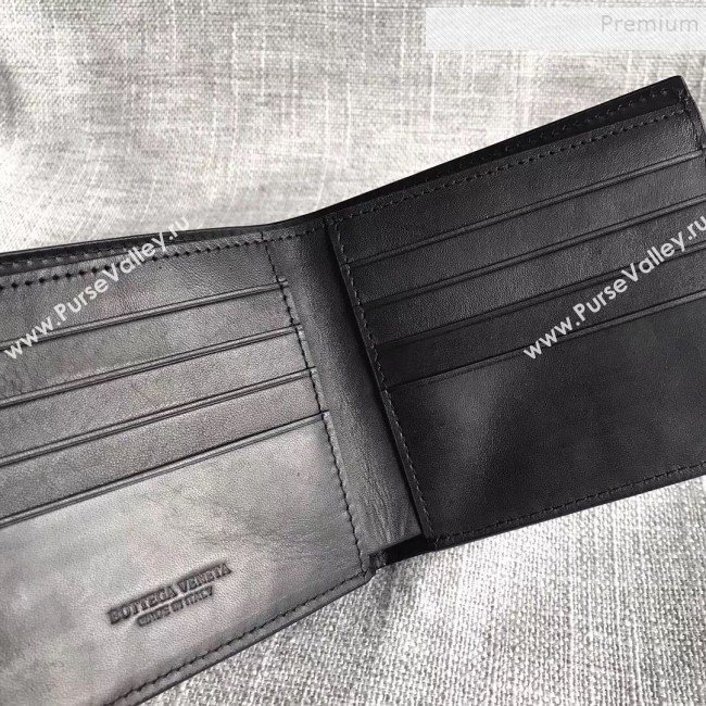 Bottega Veneta Maxi-Woven Fold Wallet Black 2019 (MISU-9101836)