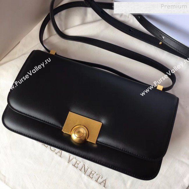 Bottega Veneta Medium Smooth Calfskin BV Classic Ronde Shoulder Bag Black 2019 (WT-9101844)