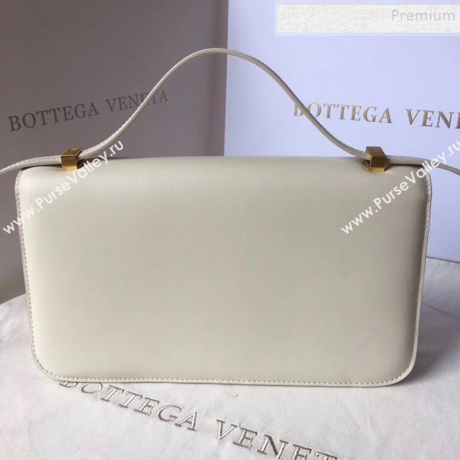 Bottega Veneta Medium Smooth Calfskin BV Classic Ronde Shoulder Bag White 2019 (WT-9101846)