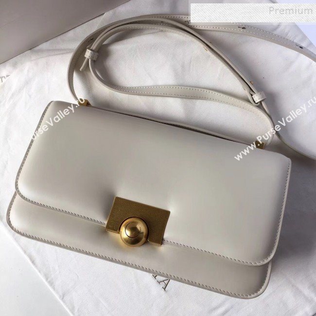 Bottega Veneta Medium Smooth Calfskin BV Classic Ronde Shoulder Bag White 2019 (WT-9101846)