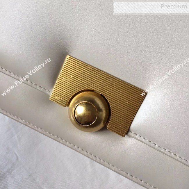 Bottega Veneta Medium Smooth Calfskin BV Classic Ronde Shoulder Bag White 2019 (WT-9101846)