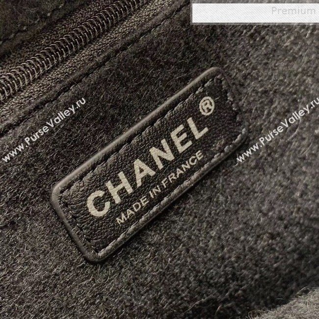 Chanel Deauville Wool Felt Medium Shopping Bag A93786 White/Black 2019 (JIYUAN-9101702)