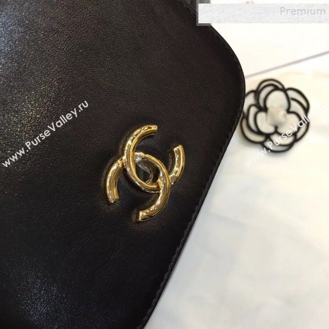 Chanel Chevron Calfskin Strap Shopping Bag Black 2019 (JIYUAN-9101704)
