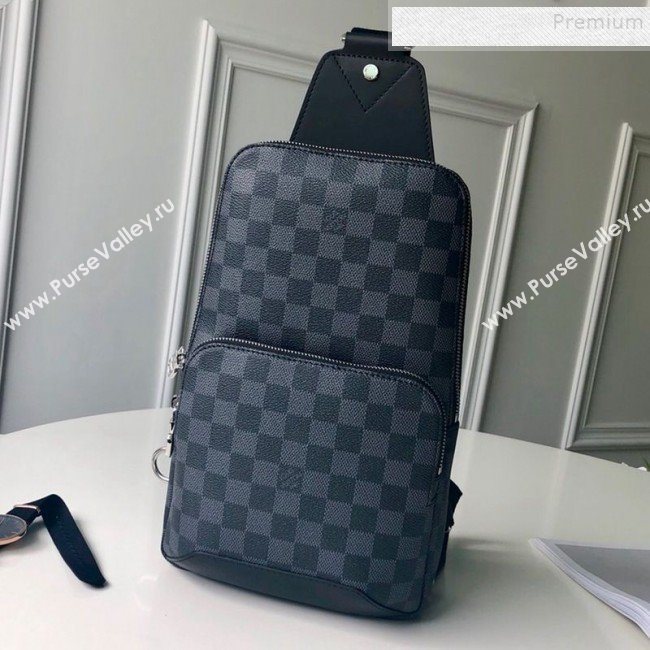 Louis Vuitton Mens Avenue Damier Graphite Canvas Sling Shoulder Bag N41719 2019 (KD-9101776)