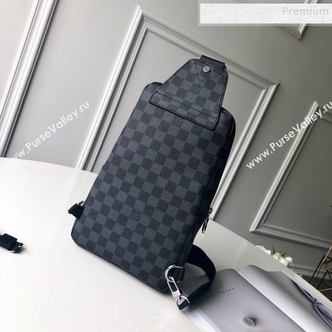 Louis Vuitton Mens Avenue Damier Graphite Canvas Sling Shoulder Bag N41719 2019 (KD-9101776)