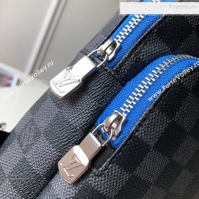 Louis Vuitton Mens Avenue Damier Graphite Canvas Sling Shoulder Bag N40008 Blue 2019 (KD-9101778)