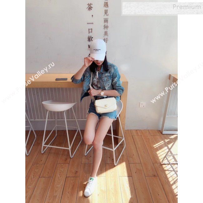 Chanel Quilted Calfskin Flap Bag AS0413 White 2019 (SMJD-9102205)