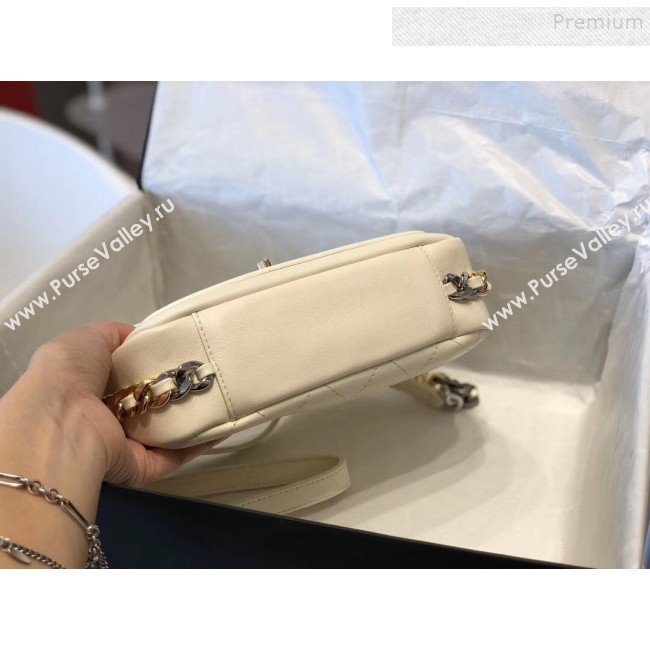 Chanel Quilted Calfskin Flap Bag AS0413 White 2019 (SMJD-9102205)