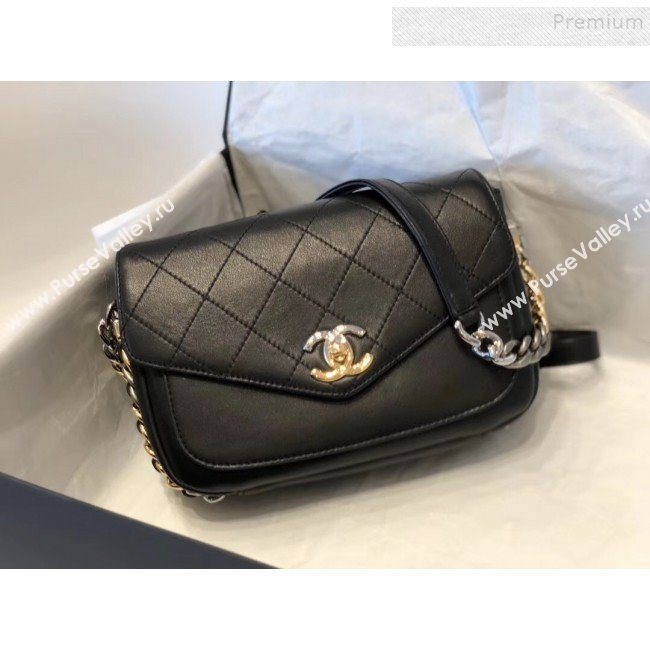 Chanel Quilted Calfskin Flap Bag AS0413 Black 2019 (SMJD-9102207)
