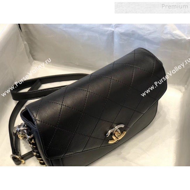 Chanel Quilted Calfskin Flap Bag AS0413 Black 2019 (SMJD-9102207)