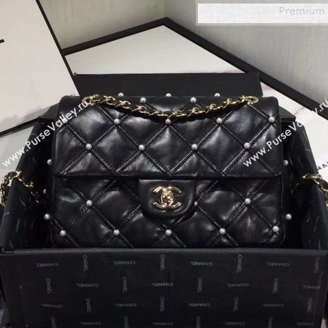 Chanel Quilted Pearl Lambskin Flap Bag AS1202 Black 2019 (KAIS-9102210)