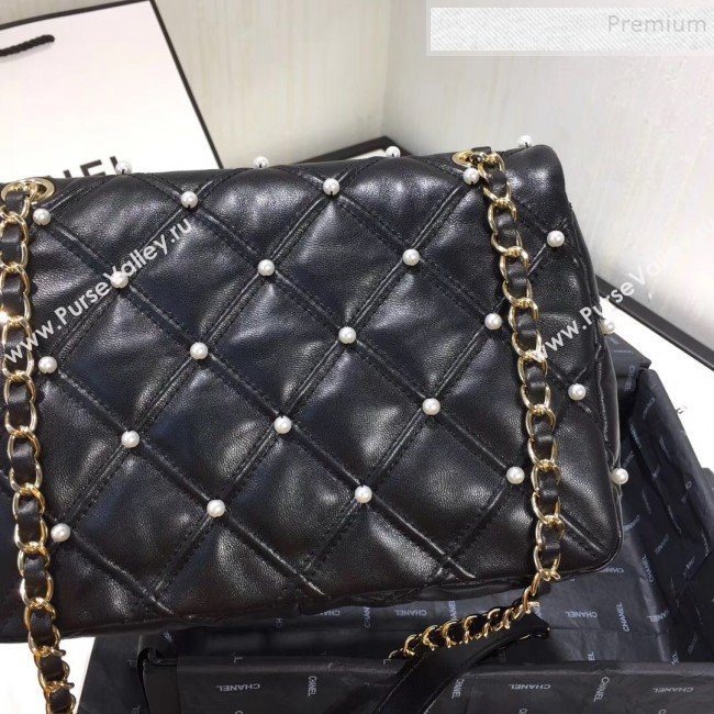 Chanel Quilted Pearl Lambskin Flap Bag AS1202 Black 2019 (KAIS-9102210)