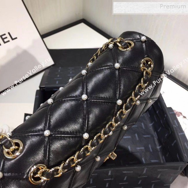 Chanel Quilted Pearl Lambskin Flap Bag AS1202 Black 2019 (KAIS-9102210)