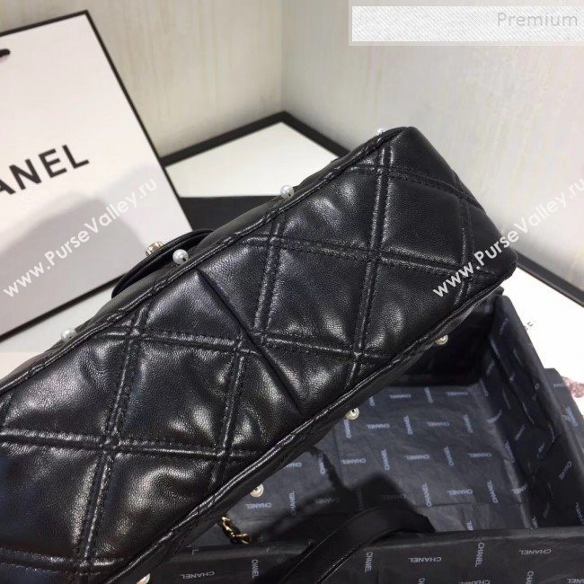 Chanel Quilted Pearl Lambskin Flap Bag AS1202 Black 2019 (KAIS-9102210)