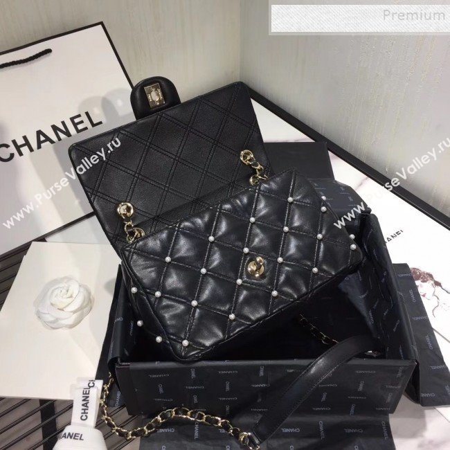 Chanel Quilted Pearl Lambskin Flap Bag AS1202 Black 2019 (KAIS-9102210)