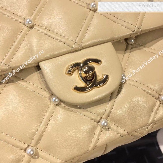 Chanel Quilted Pearl Lambskin Flap Bag AS1202 Apricot 2019 (KAIS-9102211)