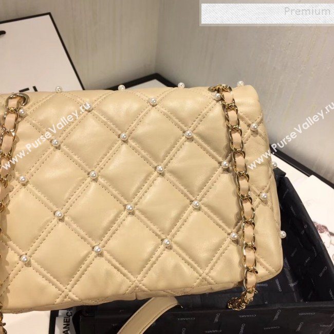 Chanel Quilted Pearl Lambskin Flap Bag AS1202 Apricot 2019 (KAIS-9102211)