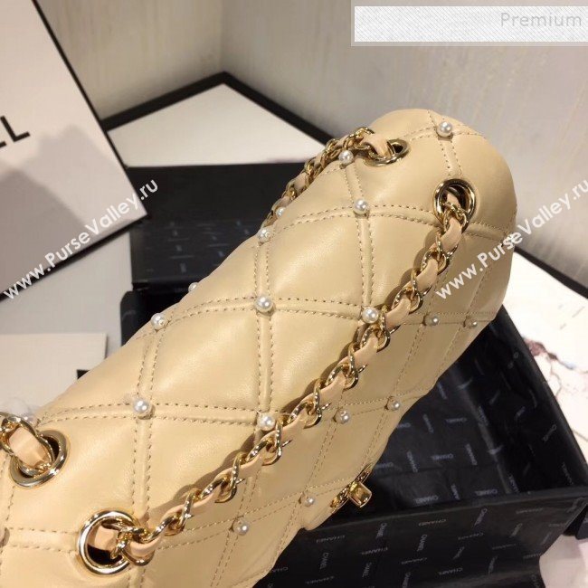 Chanel Quilted Pearl Lambskin Flap Bag AS1202 Apricot 2019 (KAIS-9102211)