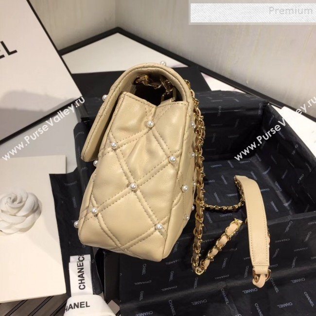 Chanel Quilted Pearl Lambskin Flap Bag AS1202 Apricot 2019 (KAIS-9102211)