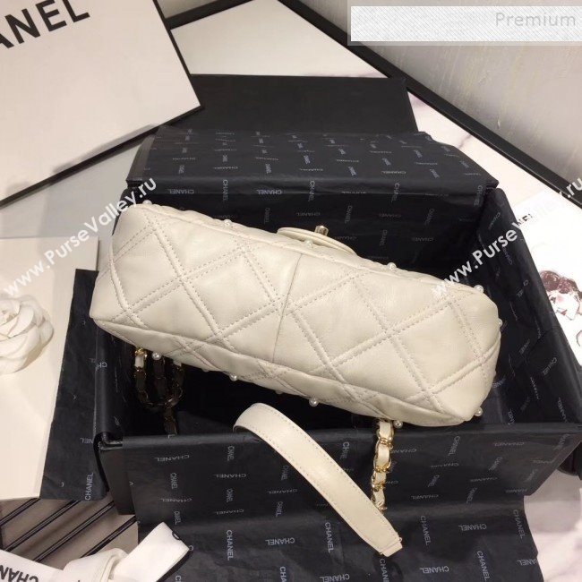 Chanel Quilted Pearl Lambskin Flap Bag AS1202 White 2019 (KAIS-9102212)
