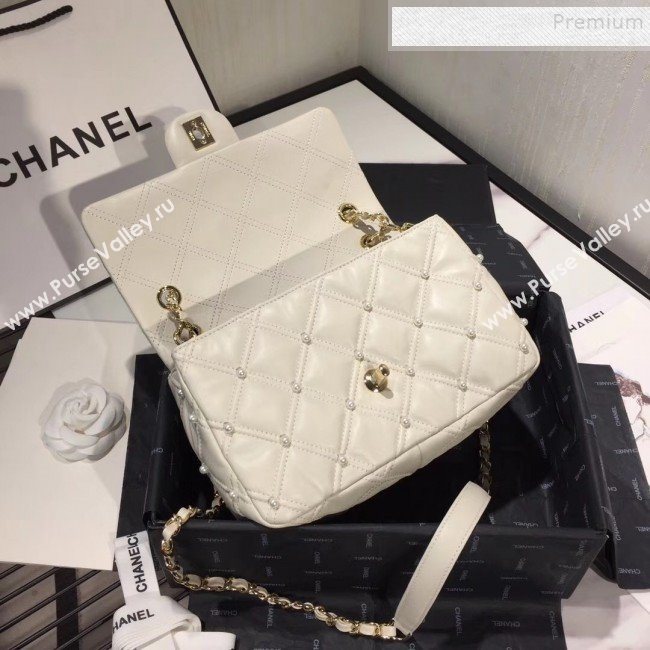 Chanel Quilted Pearl Lambskin Flap Bag AS1202 White 2019 (KAIS-9102212)