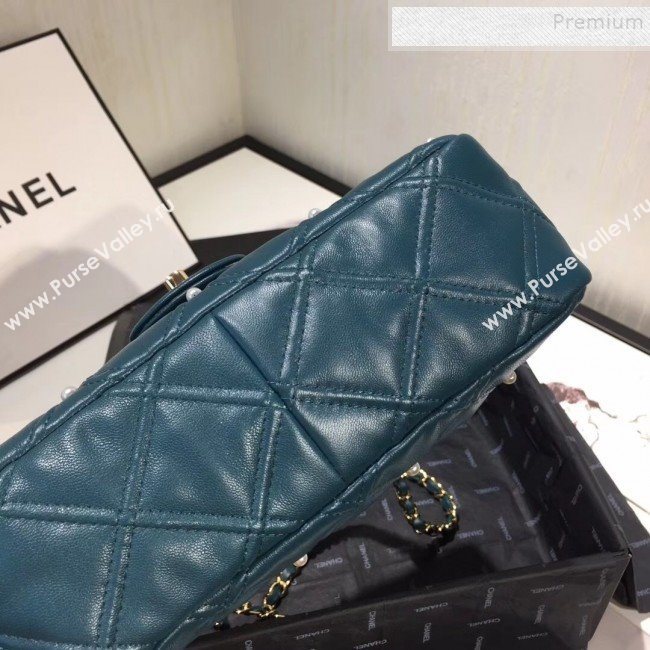 Chanel Quilted Pearl Lambskin Flap Bag AS1202 Green 2019 (KAIS-9102213)