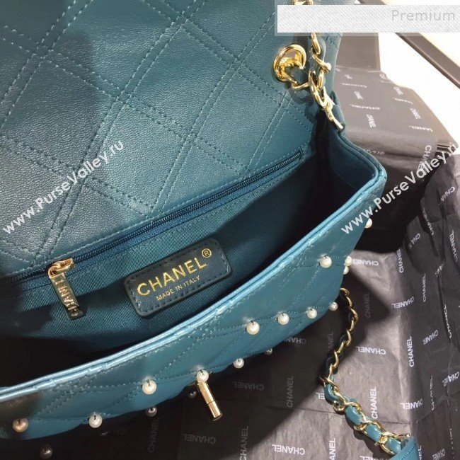 Chanel Quilted Pearl Lambskin Flap Bag AS1202 Green 2019 (KAIS-9102213)