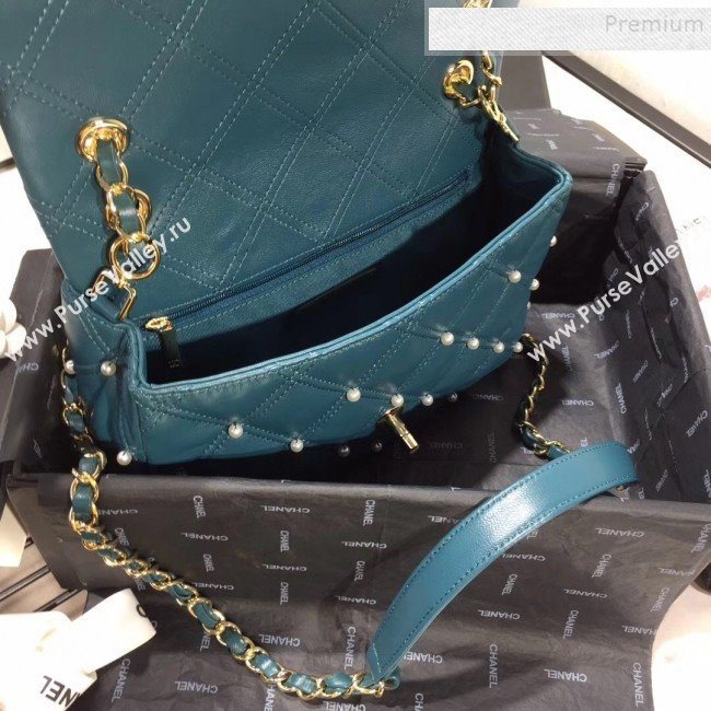 Chanel Quilted Pearl Lambskin Flap Bag AS1202 Green 2019 (KAIS-9102213)