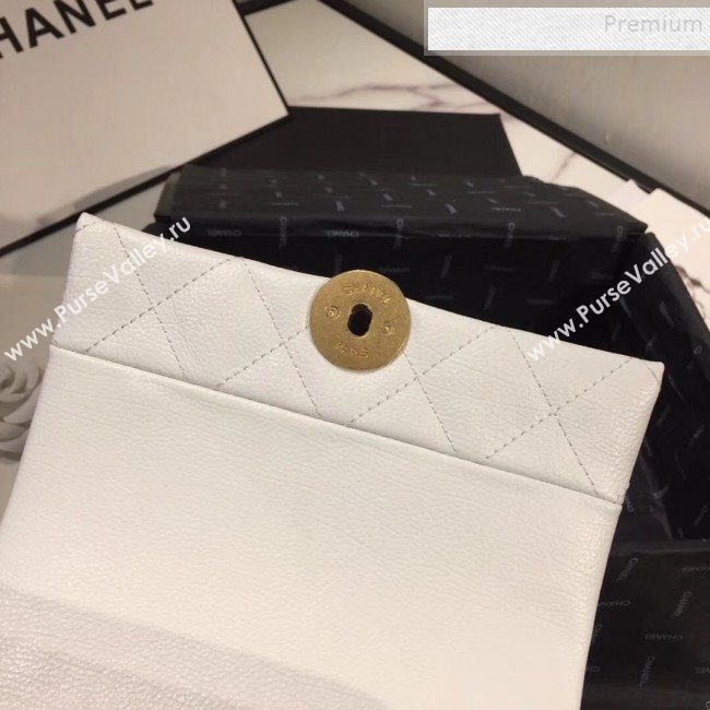 Chanel Quilted Leather Pearl Trim Small Flap Bag AS1170 White 2019 (KAIS-9102215)