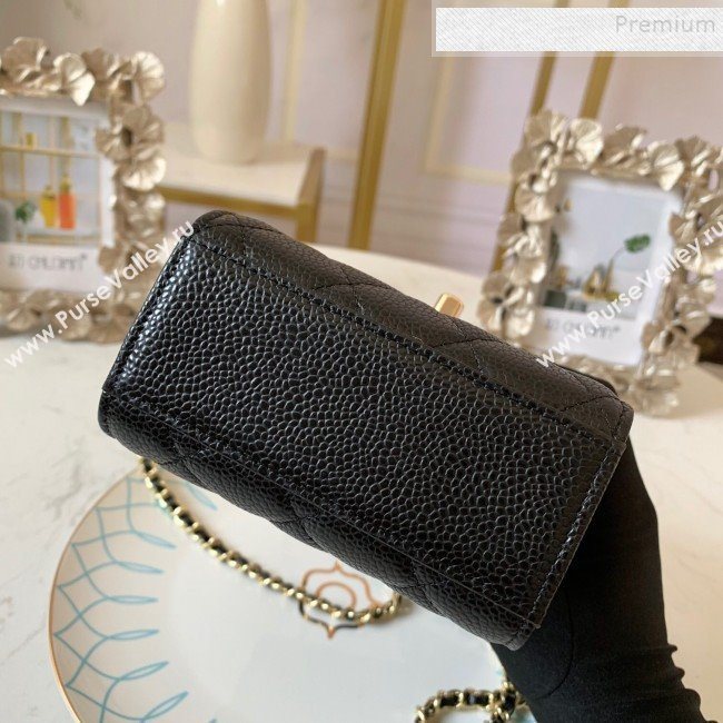 Chanel Quilted Grained Leather Phone Clutch with Chain AP0249 Black 2019 (FM-9102220)