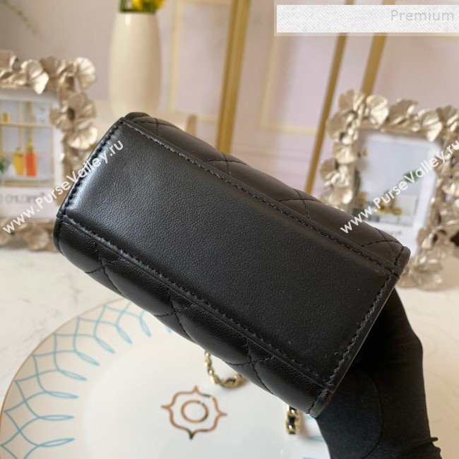 Chanel Quilted Lambskin Phone Clutch with Chain AP0249 Black 2019 (FM-9102221)