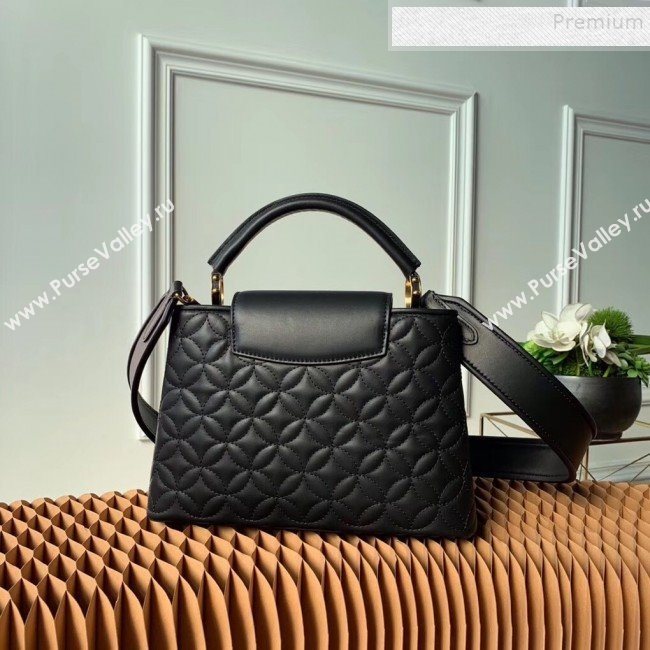 Louis Vuitton Capucines BB Monogram Flower Top Handle Bag M55360 Black 2019 (KIKI-9102237)