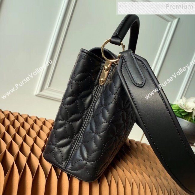 Louis Vuitton Capucines BB Monogram Flower Top Handle Bag M55360 Black 2019 (KIKI-9102237)