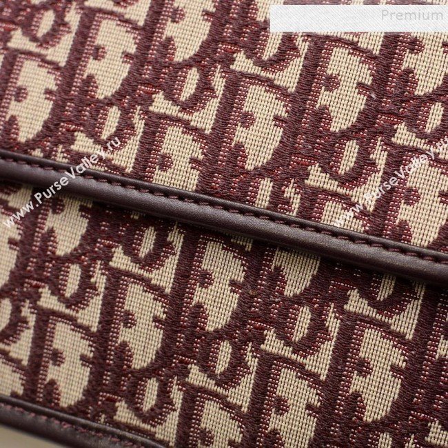 Dior Oblique Canvas Flap Clutch Burgundy 2019 (BINF-9102403)
