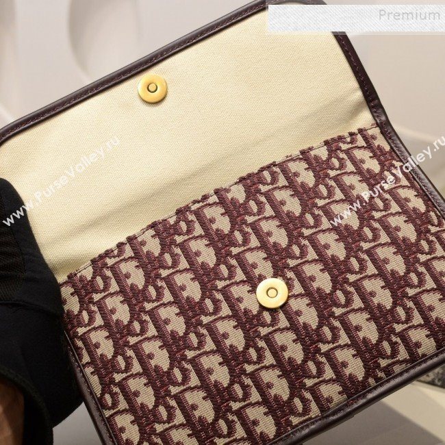 Dior Oblique Canvas Flap Clutch Burgundy 2019 (BINF-9102403)