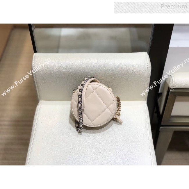 Chanel Maxi-Quilted Lambskin Round Clutch with Chain Apricot 2019 (SMJD-9102202)