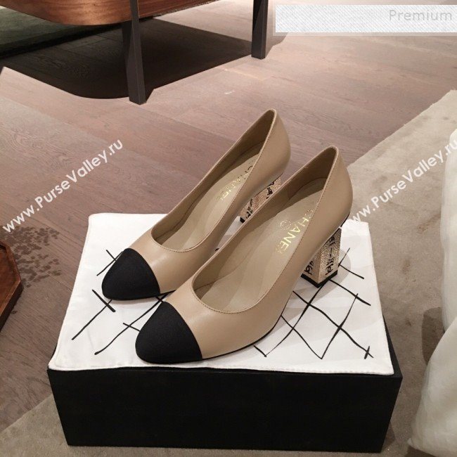 Chanel Lambskin Metal High-Heel Pumps G34905 Beige 2019 (HQG-9102534)