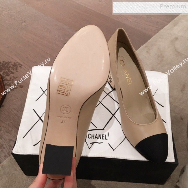 Chanel Lambskin Metal High-Heel Pumps G34905 Beige 2019 (HQG-9102534)