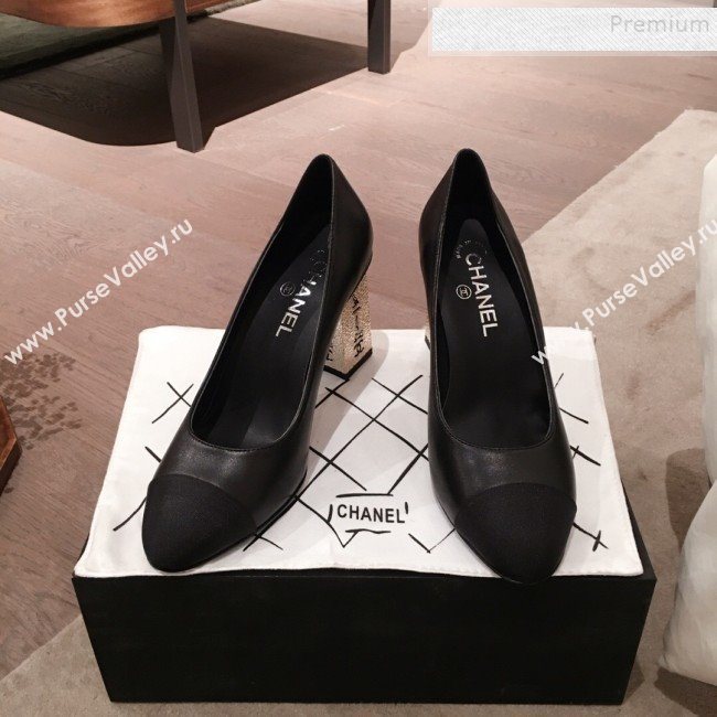 Chanel Lambskin Metal High-Heel Pumps G34905 Black 2019 (HQG-9102535)