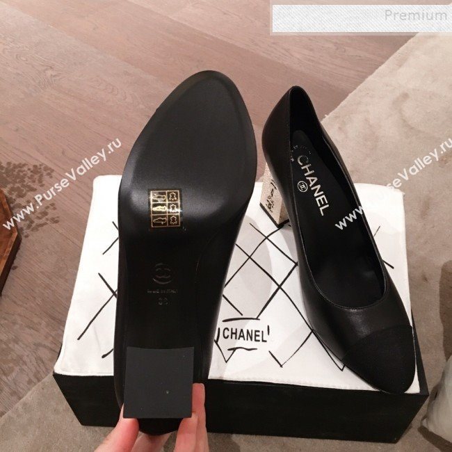 Chanel Lambskin Metal High-Heel Pumps G34905 Black 2019 (HQG-9102535)