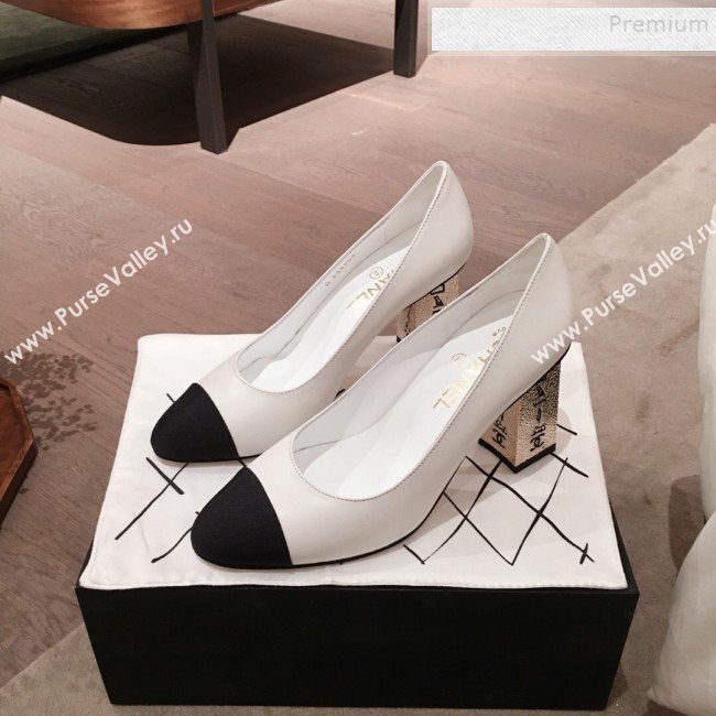 Chanel Lambskin Metal High-Heel Pumps G34905 White 2019 (HQG-9102536)