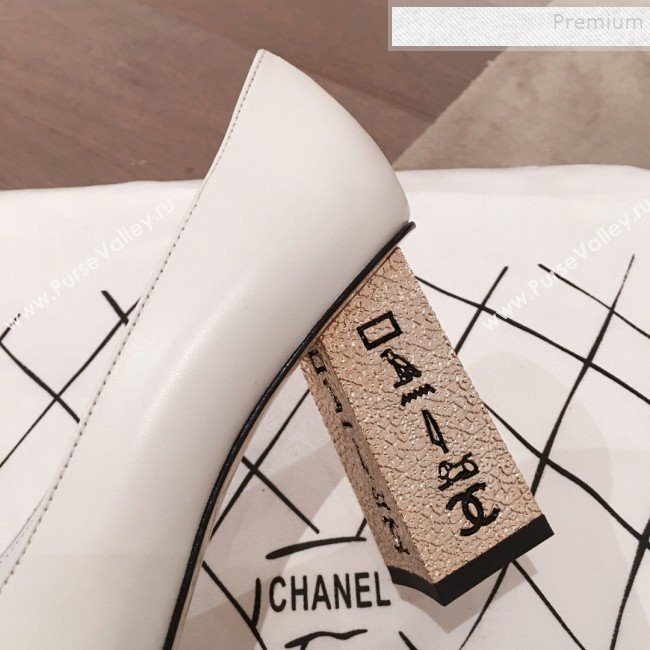 Chanel Lambskin Metal High-Heel Pumps G34905 White 2019 (HQG-9102536)