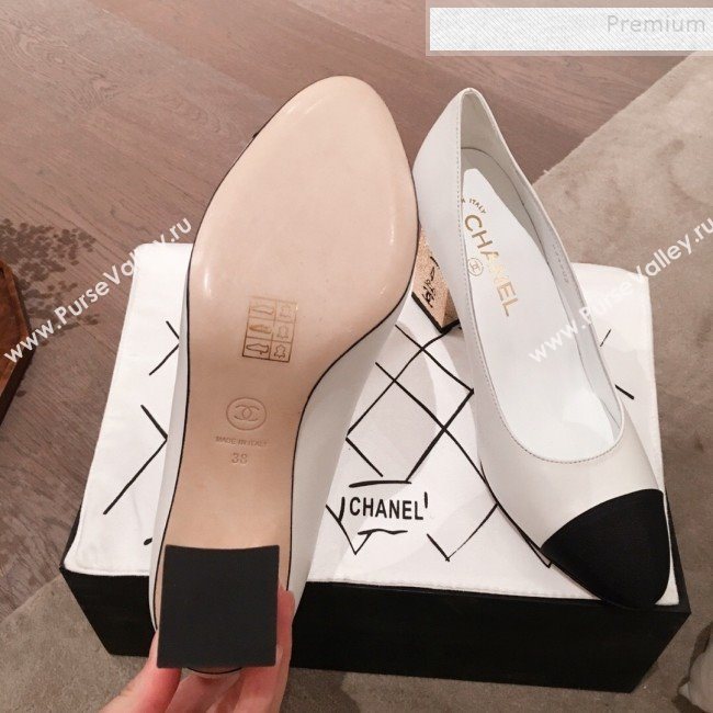 Chanel Lambskin Metal High-Heel Pumps G34905 White 2019 (HQG-9102536)