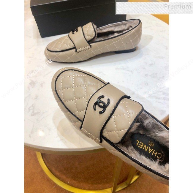Chanel Quilted Lambskin and Wool Flat Loafers Gray 2019 (SIYA-9102440)