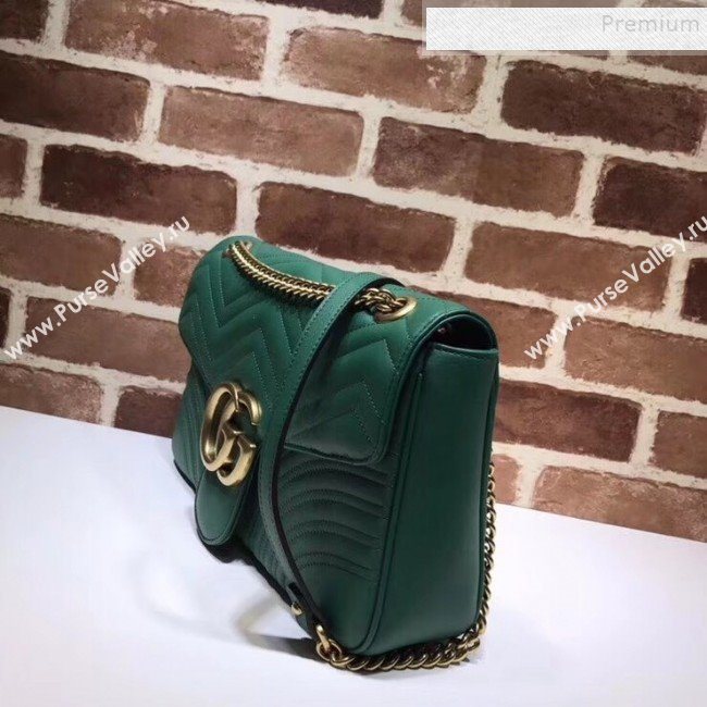 Gucci GG Marmont Medium Matelassé Shoulder Bag 443496 Green (DLH-9101855)